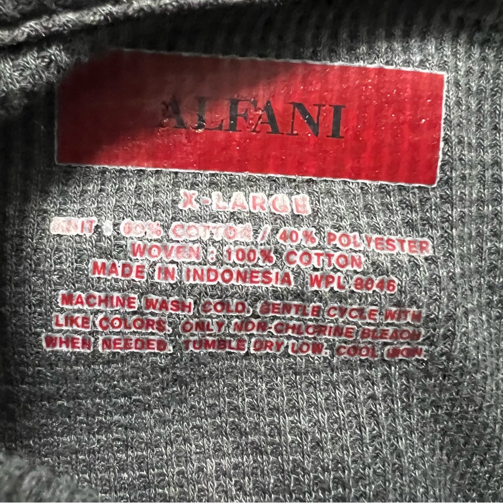 Alfani mock neck 1/4 zip up lightweight waffle shirt - Picture 6 of 8